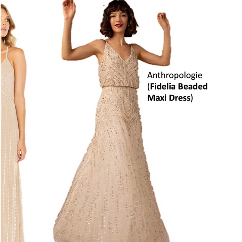 Anthropology BHLDN Fidelia Beaded Maxi Dress Size 6